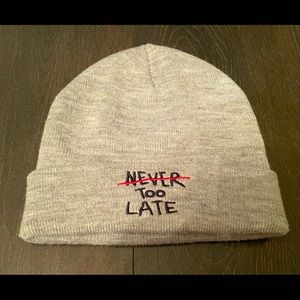 Zara NEVER TOO LATE beanie hat for women